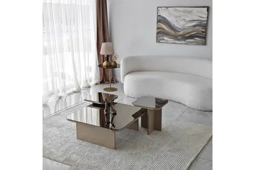 Moosonee Rektangulært Sofabord 80 cm i Glas med Metalstel - Bronzebrun - Møbler - Borde - Sofabord