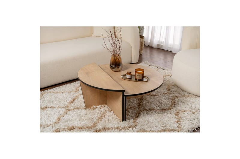 Sofabord Mukund Honey Oak Black - Honey Oak Black - Møbler - Borde - Sofabord