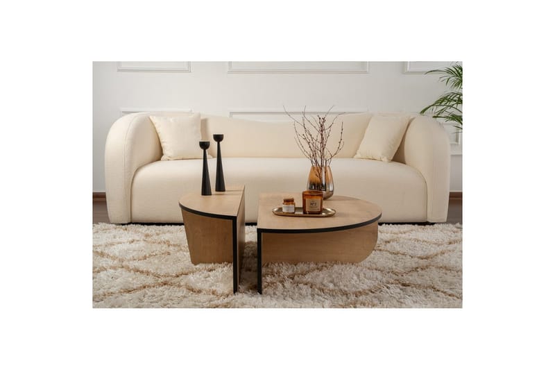Sofabord Mukund Honey Oak Black - Honey Oak Black - Møbler - Borde - Sofabord
