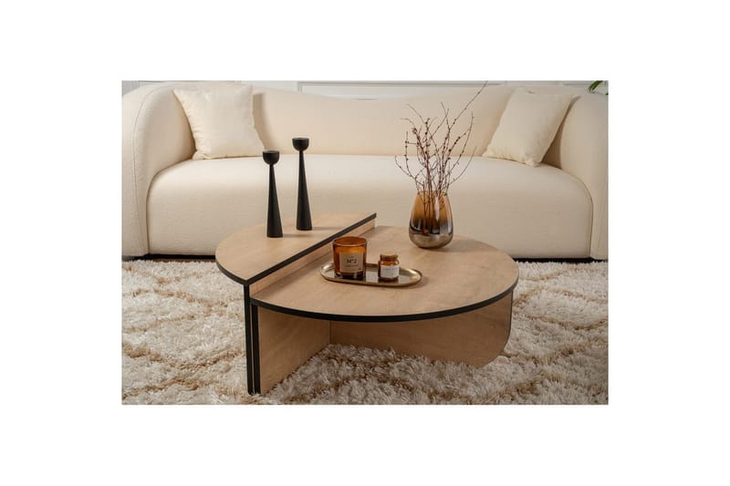 Sofabord Mukund Honey Oak Black - Honey Oak Black - Møbler - Borde - Sofabord