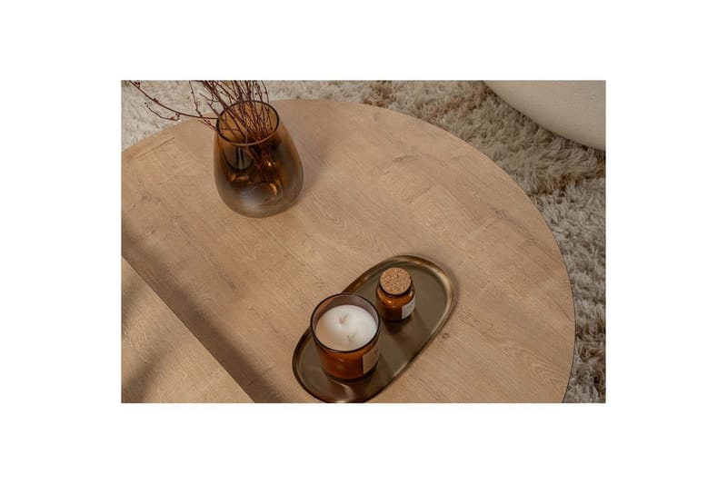 Sofabord Mukund Honey Oak Black - Honey Oak Black - Møbler - Borde - Sofabord