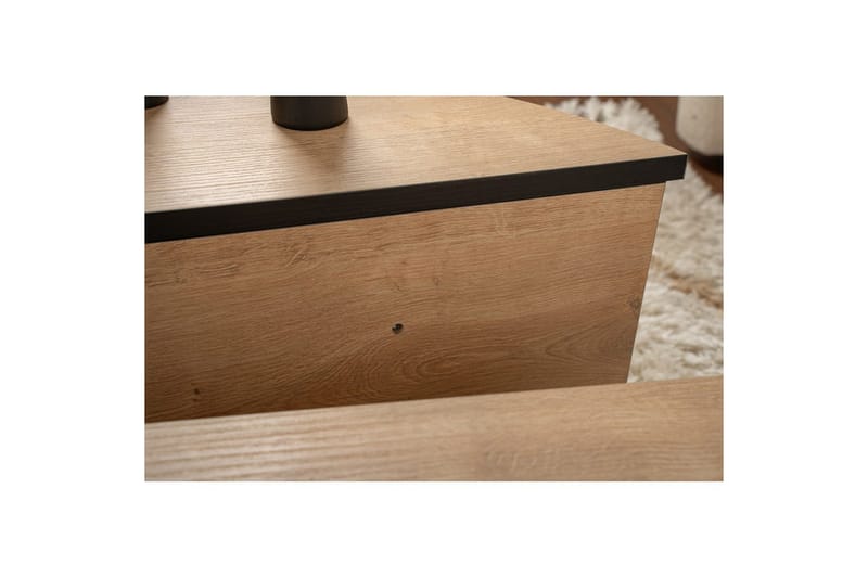 Sofabord Mukund Honey Oak Black - Honey Oak Black - Møbler - Borde - Sofabord