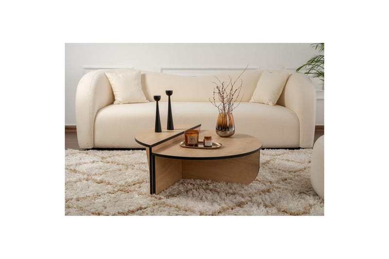 Sofabord Mukund Honey Oak Black - Honey Oak Black - Møbler - Borde - Sofabord