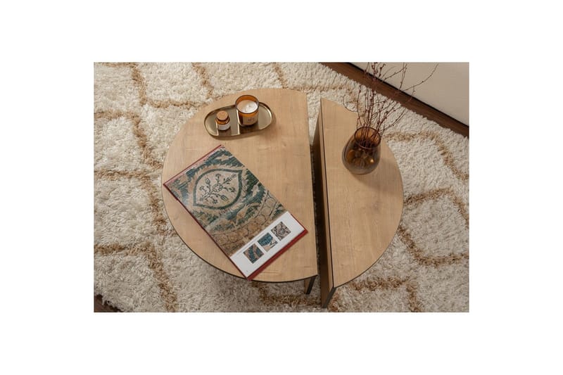Sofabord Mukund Honey Oak Black - Honey Oak Black - Møbler - Borde - Sofabord