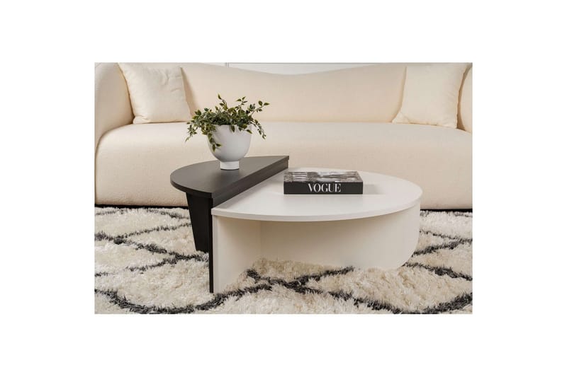 Sofabord Mukund Træ Hvid Træ Sort - Træ Hvid Træ Sort - Møbler - Borde - Sofabord