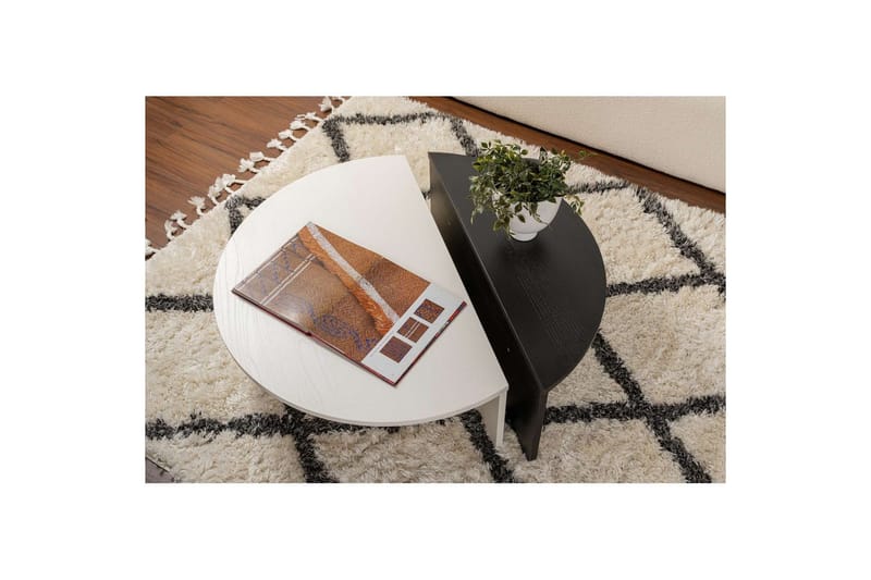 Sofabord Mukund Træ Hvid Træ Sort - Træ Hvid Træ Sort - Møbler - Borde - Sofabord