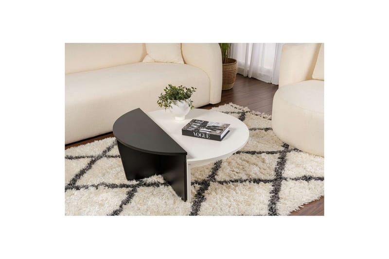 Sofabord Mukund Træ Hvid Træ Sort - Træ Hvid Træ Sort - Møbler - Borde - Sofabord