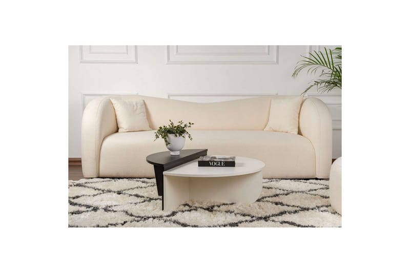 Sofabord Mukund Træ Hvid Træ Sort - Træ Hvid Træ Sort - Møbler - Borde - Sofabord