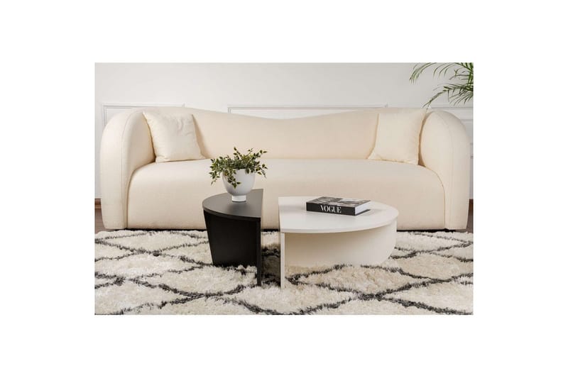 Sofabord Mukund Træ Hvid Træ Sort - Træ Hvid Træ Sort - Møbler - Borde - Sofabord