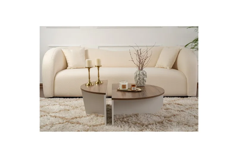 Sofabord Mukund Valnød Hvid - Valnød Hvid - Møbler - Borde - Sofabord