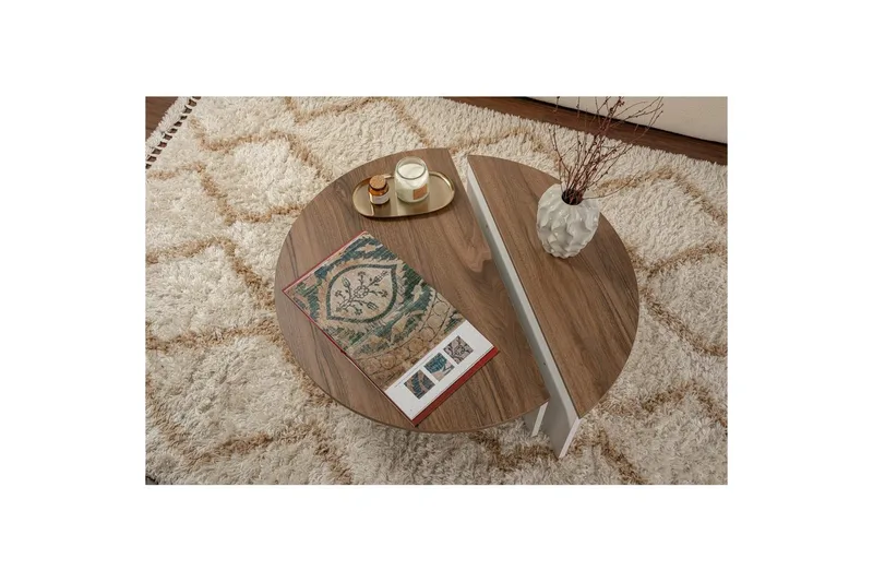 Sofabord Mukund Valnød Hvid - Valnød Hvid - Møbler - Borde - Sofabord