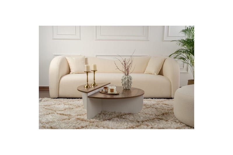 Sofabord Mukund Valnød Hvid - Valnød Hvid - Møbler - Borde - Sofabord