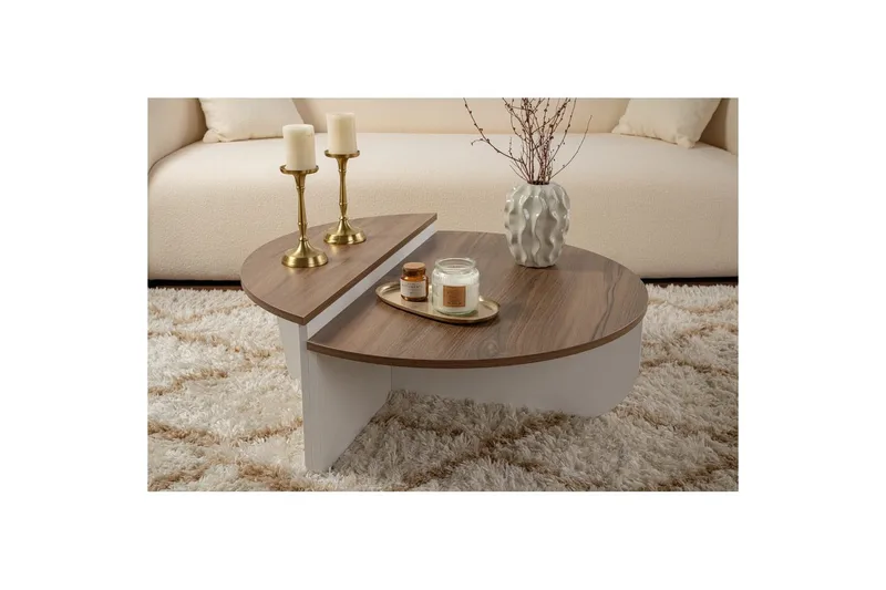 Sofabord Mukund Valnød Hvid - Valnød Hvid - Møbler - Borde - Sofabord