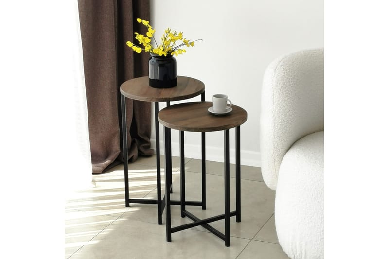 Mumondo Sofabord 35x35x35 cm Rundt - Brun - Møbler - Borde - Sofabord