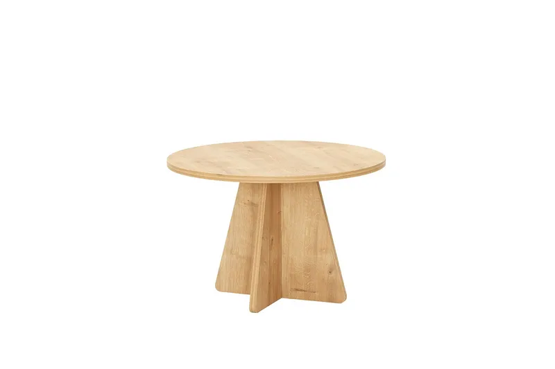 Munne Rundt Sofabord 60 cm i Træ med Krydsben - Beige - Møbler - Borde - Sofabord