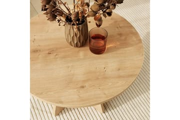 Munne Rundt Sofabord 60 cm i Træ med Krydsben - Beige - Møbler - Borde - Sofabord