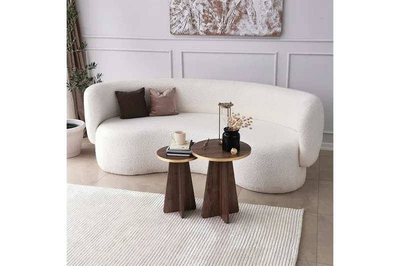 Munne Sofabord 40 cm, Valnød finér