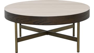 Sofabord Myrdal 90 cm - Travertinbordplade med bronzefarvede metalben - Møbler - Borde - Sofabord