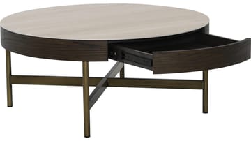 Sofabord Myrdal 90 cm - Travertinbordplade med bronzefarvede metalben - Møbler - Borde - Sofabord