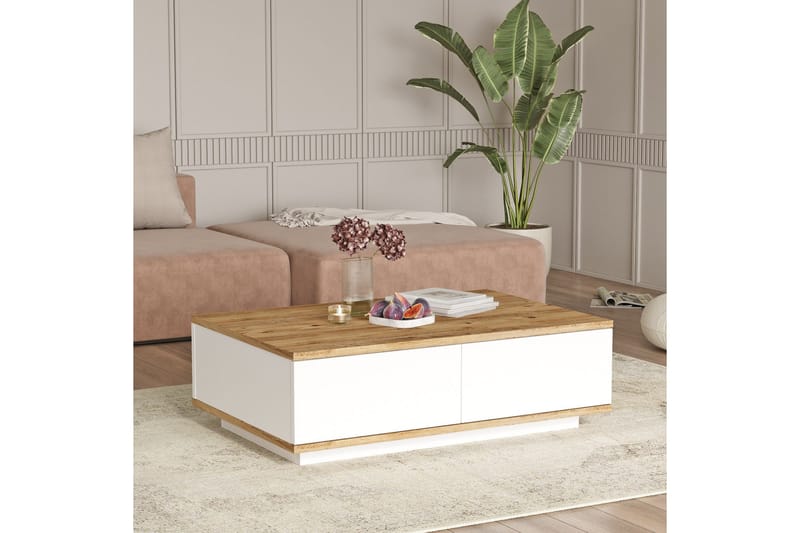 Najar Sofabord 90 cm - Brun/Hvid - Møbler - Borde - Sofabord