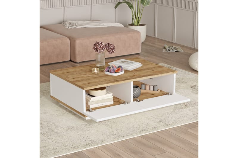 Najar Sofabord 90 cm - Brun/Hvid - Møbler - Borde - Sofabord