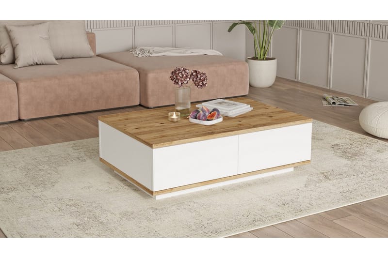 Najar Sofabord 90 cm - Brun/Hvid - Møbler - Borde - Sofabord
