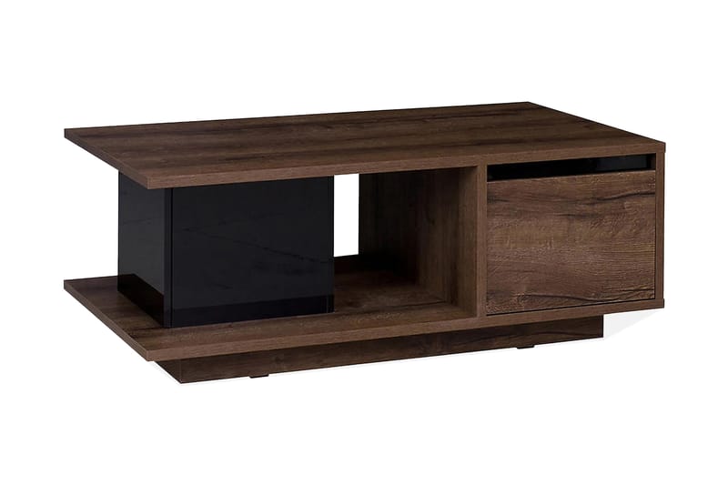 Najera Sofabord 120 cm med Opbevaring, Valnøddebrun/Sort