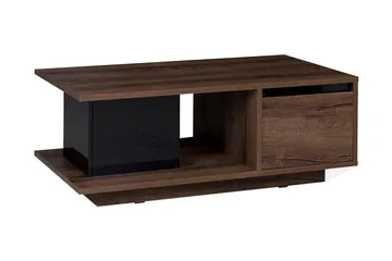 Najera Sofabord 120 cm med Opbevaring - Valnøddebrun/Sort - Møbler - Borde - Sofabord
