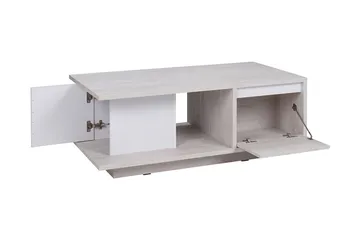 Najera Sofabord 120 cm med Opbevaring - Valnøddebrun/Sort - Møbler - Borde - Sofabord