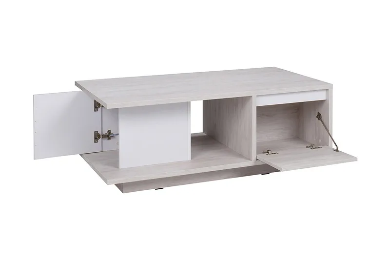 Najera Sofabord 120 cm med Opbevaring - Valnøddebrun/Sort - Møbler - Borde - Sofabord
