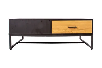 Nauerna Sofabord 110 cm med Opbevaring 2 Skuffer - Egefarvet/Sort - Møbler - Borde - Sofabord