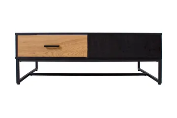 Nauerna Sofabord 110 cm med Opbevaring 2 Skuffer - Egefarvet/Sort - Møbler - Borde - Sofabord