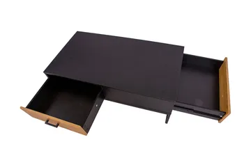 Nauerna Sofabord 110 cm med Opbevaring 2 Skuffer - Egefarvet/Sort - Møbler - Borde - Sofabord