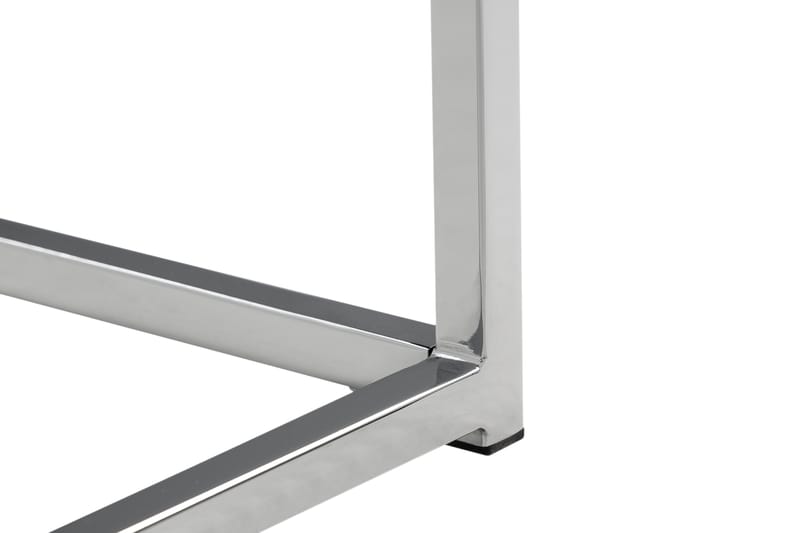 Nelly Sofabord 120 cm Marmormønster - Glas/Hvid/Krom - Møbler - Borde - Sofabord