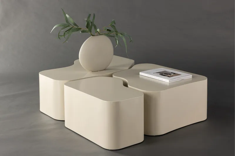Nordland 92x74 cm Rektangulært Sofabord i Træ - Beige - Møbler - Borde - Sofabord