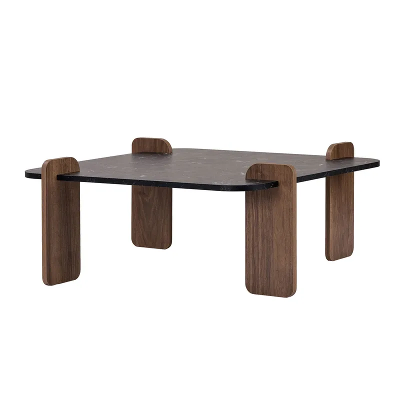 Sofabord Nordure Marais (90 x 35 x 90 cm) Lotus valnød