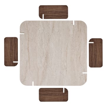 Sofabord Nordure Marais (90 x 35 x 90 cm) Travertin valnød - Møbler - Borde - Sofabord