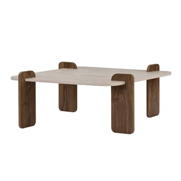 Sofabord Nordure Marais (90 x 35 x 90 cm) Travertin valnød