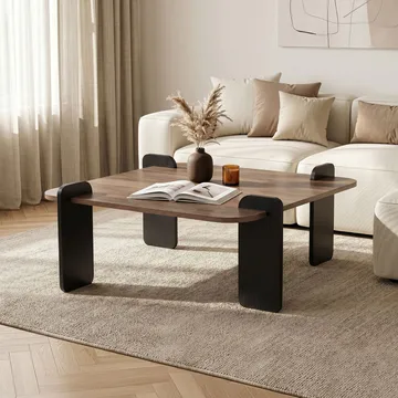 Sofabord Nordure Marais (90 x 35 x 90 cm) Valnøddetræ sort - Møbler - Borde - Sofabord