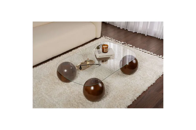Sofabord Nordure Maroulburg sofabord 118 cm Hvid,Brun - Møbler - Borde - Sofabord
