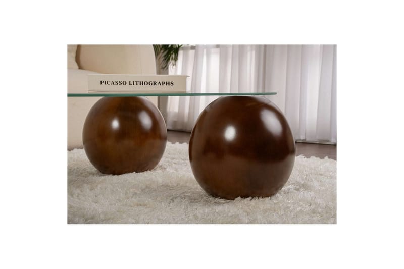 Sofabord Nordure Maroulburg sofabord 118 cm Hvid,Brun - Møbler - Borde - Sofabord