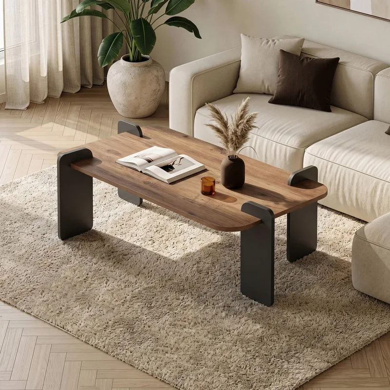 Sofabord Nordure Renard (120 x 35 x 60 cm) Atlantisk fyr antracit - Atlantisk fyr og antracit - Møbler - Borde - Sofabord