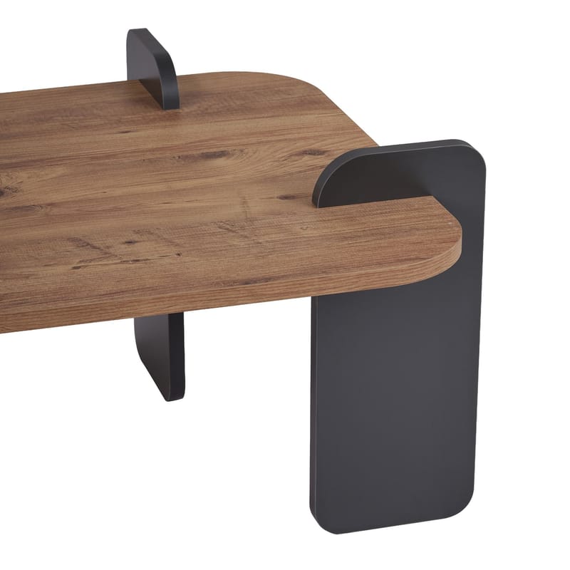 Sofabord Nordure Renard (120 x 35 x 60 cm) Atlantisk fyr antracit - Atlantisk fyr og antracit - Møbler - Borde - Sofabord