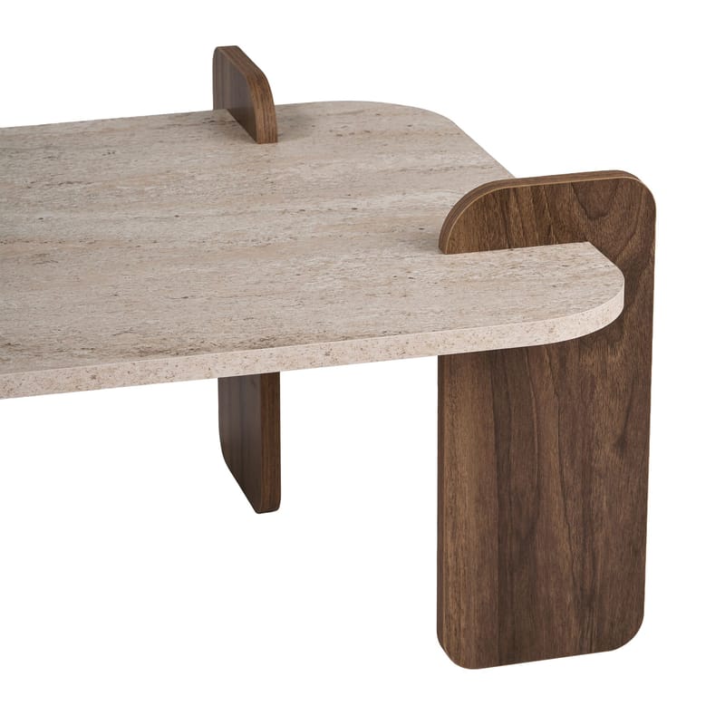 Sofabord Nordure Renard (120 x 35 x 60 cm) Travertin valnød - Møbler - Borde - Sofabord
