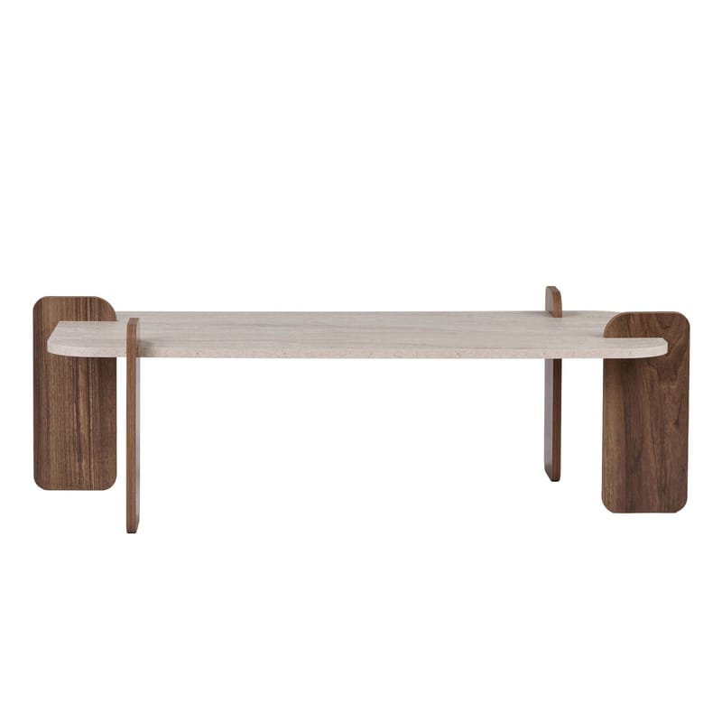 Sofabord Nordure Renard (120 x 35 x 60 cm) Travertin valnød - Møbler - Borde - Sofabord