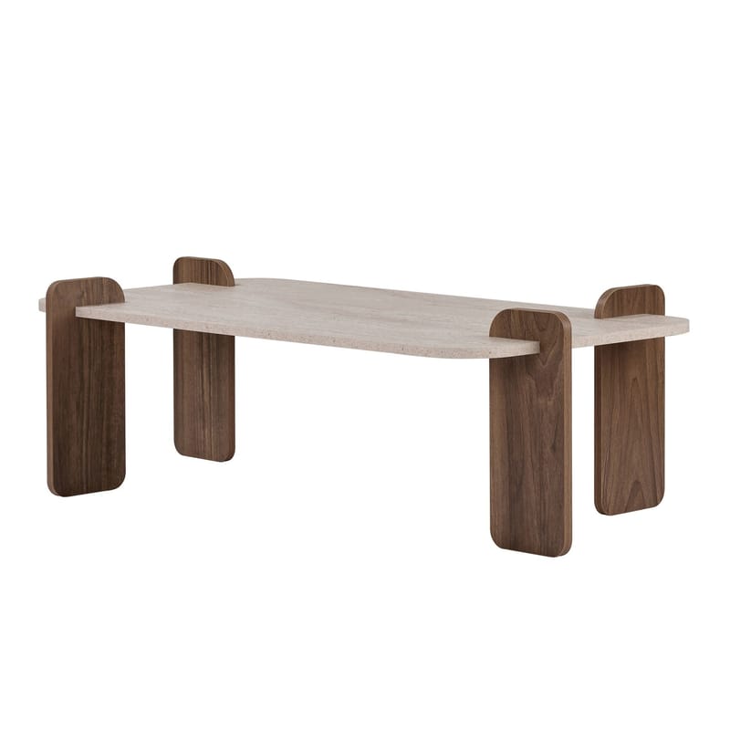 Sofabord Nordure Renard (120 x 35 x 60 cm) Travertin valnød - Møbler - Borde - Sofabord