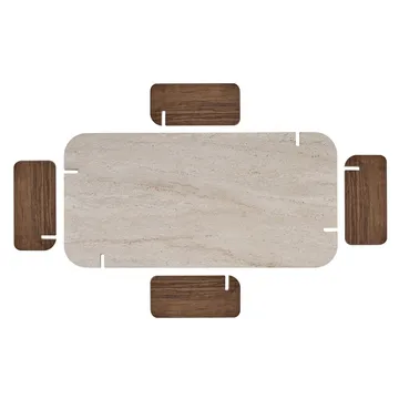 Sofabord Nordure Renard (120 x 35 x 60 cm) Travertin valnød - Møbler - Borde - Sofabord