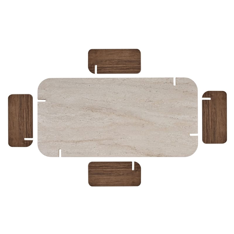 Sofabord Nordure Renard (120 x 35 x 60 cm) Travertin valnød - Møbler - Borde - Sofabord