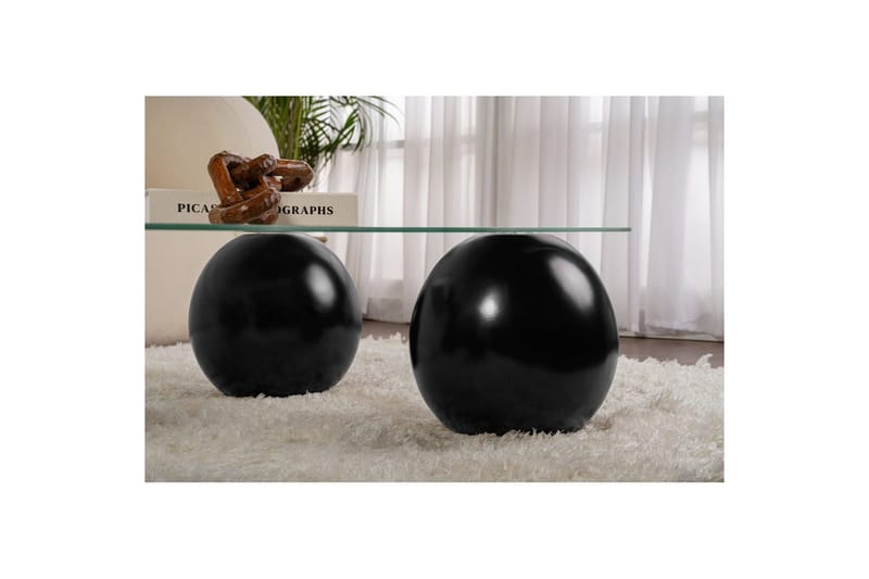 Sofabord Nordure Sofabord Elinville sort / transparent Sort,hvid - Møbler - Borde - Sofabord