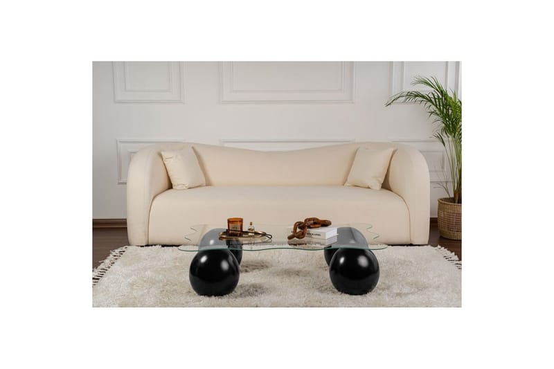 Sofabord Nordure Sofabord Elinville sort / transparent Sort,hvid - Møbler - Borde - Sofabord